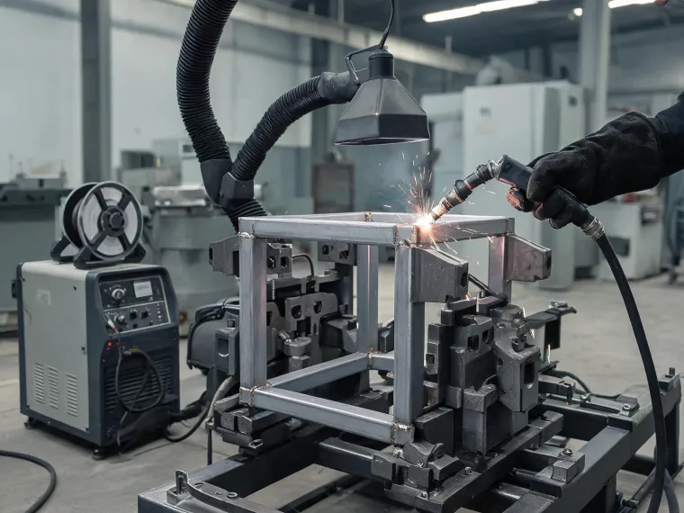 Production fabrication with MIG welding fixtures